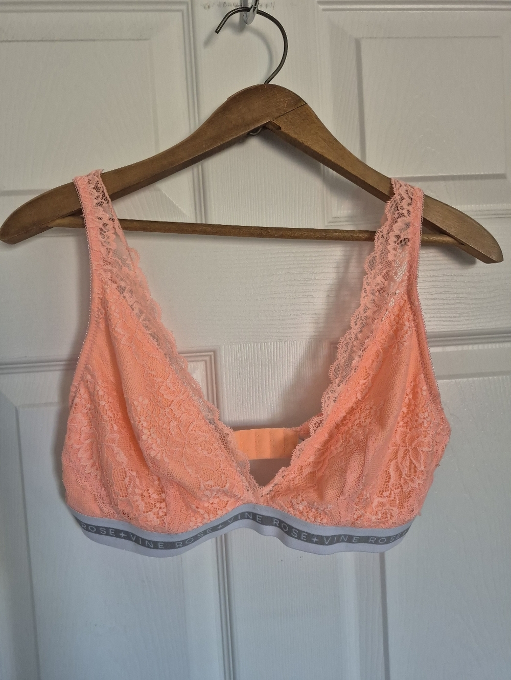 Rose And Vine Lace Bralette - Electric Peach